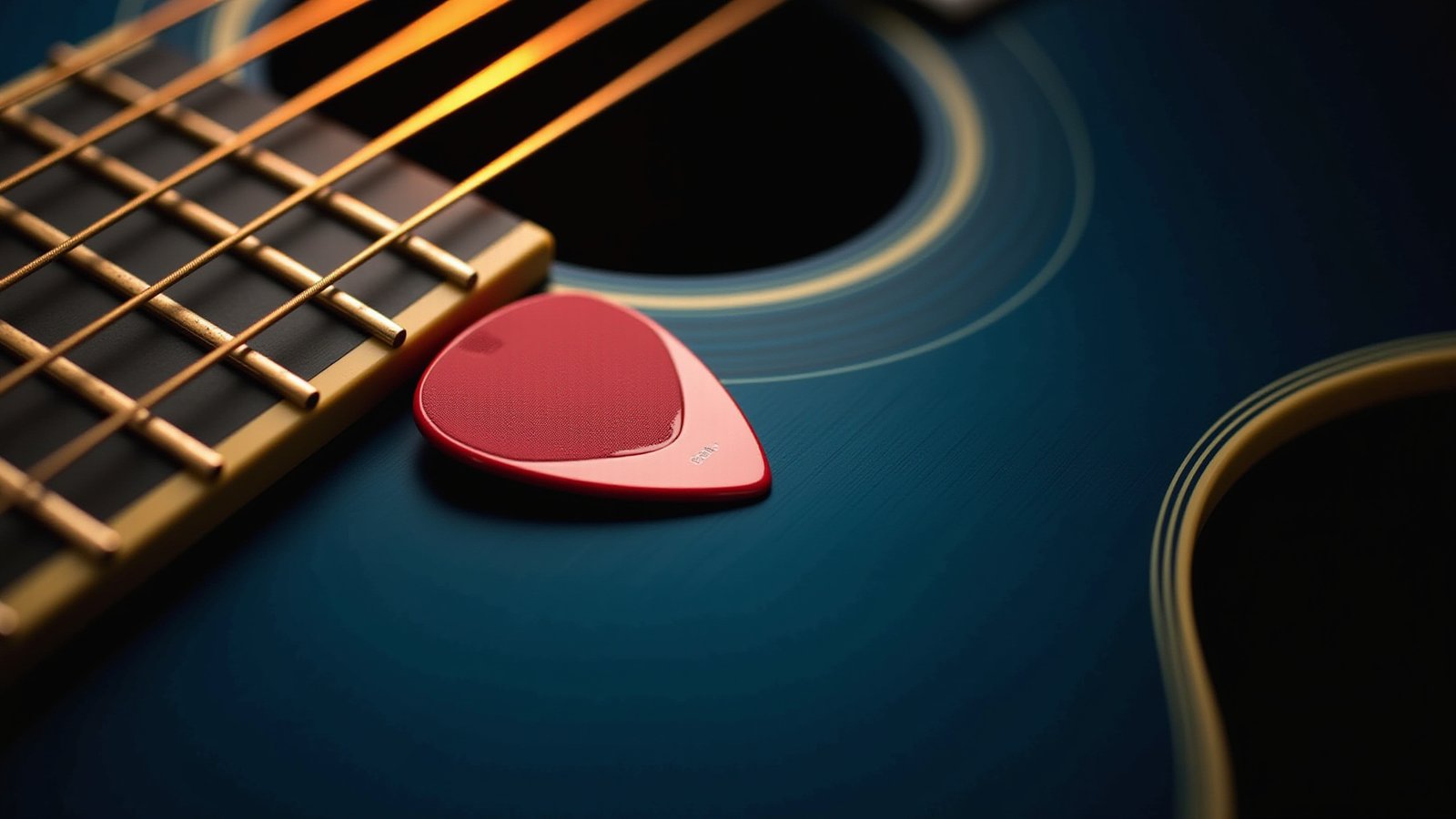 Close view of a guitar used in a creative music program
